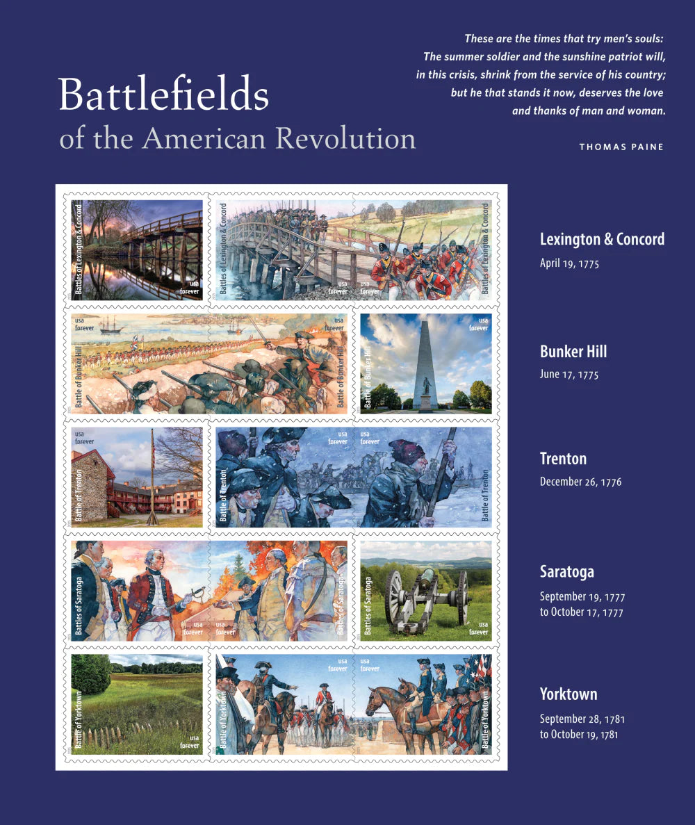 #.2025 Battlefields of the American Revolution Stamps