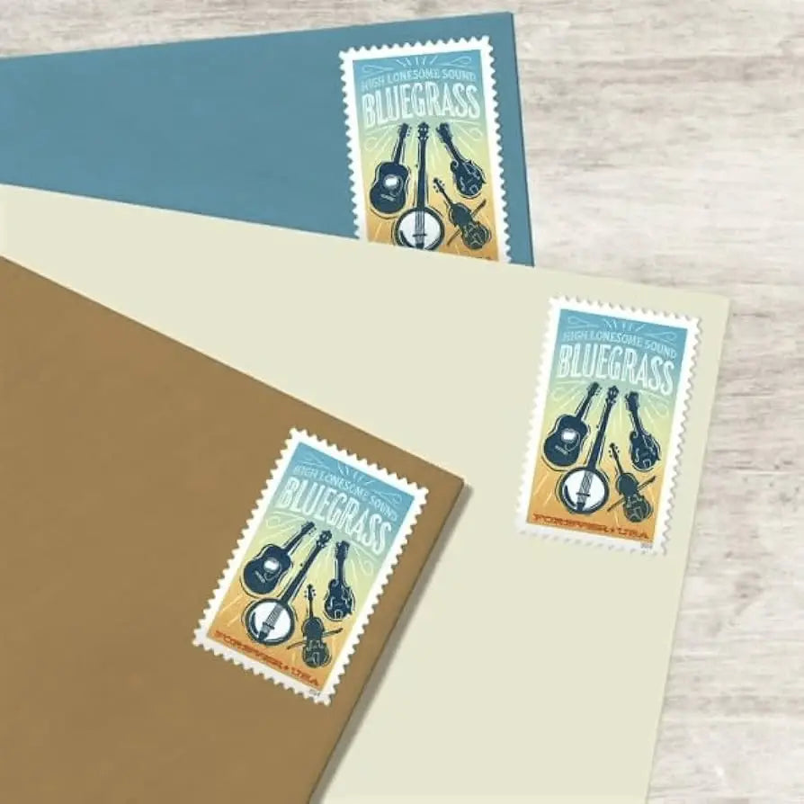 #.2024 US Bluegrass Guitar Forever Stamps