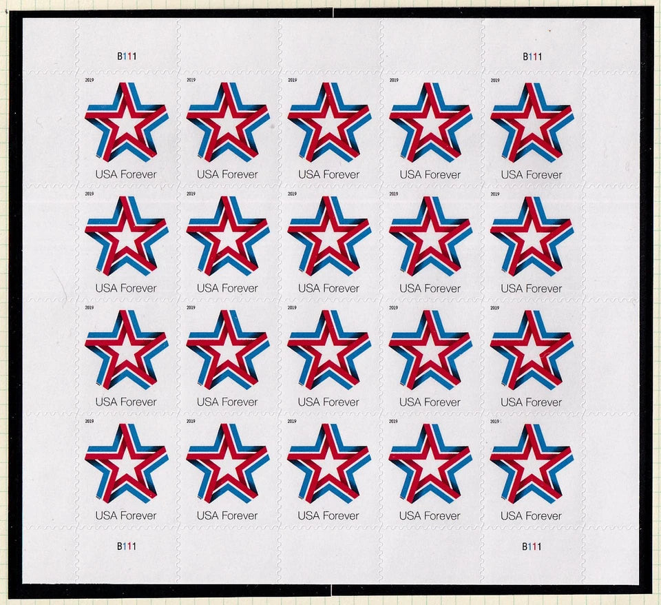 #.2019 US Star Ribbon Forever Stamps