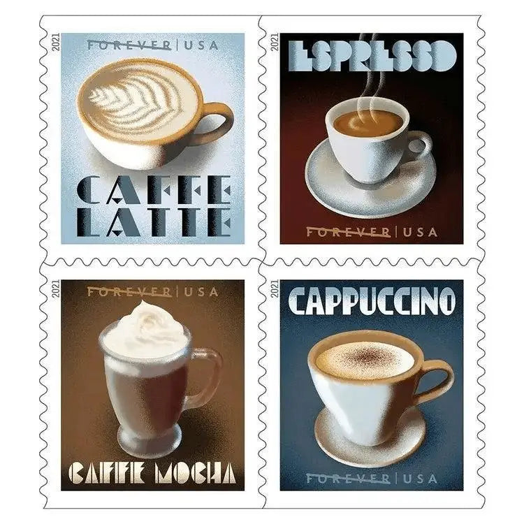 #.2021 US Espresso Drinks Forever Coffee Stamps