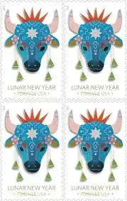 #.2021 US Lunar New Year Year Of The Ox Stamps