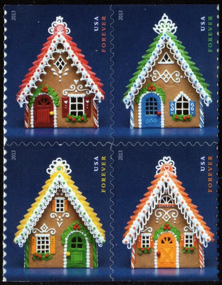 #.2013 US Holiday Gingerbread Houses Stamps