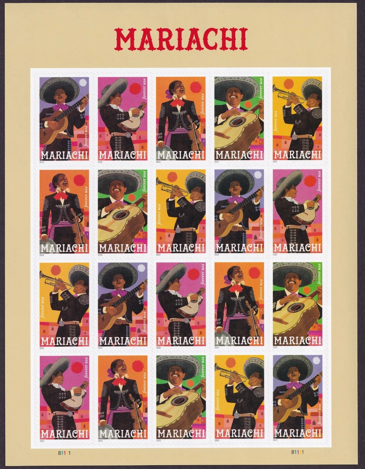 #.2022 US Mariachi Stamps
