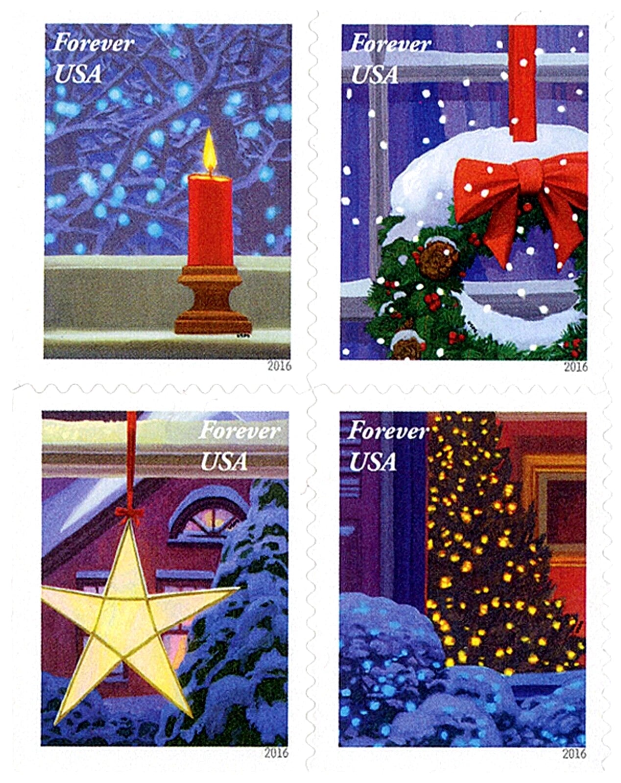 #.2016 US Holiday Windows Forever Stamp
