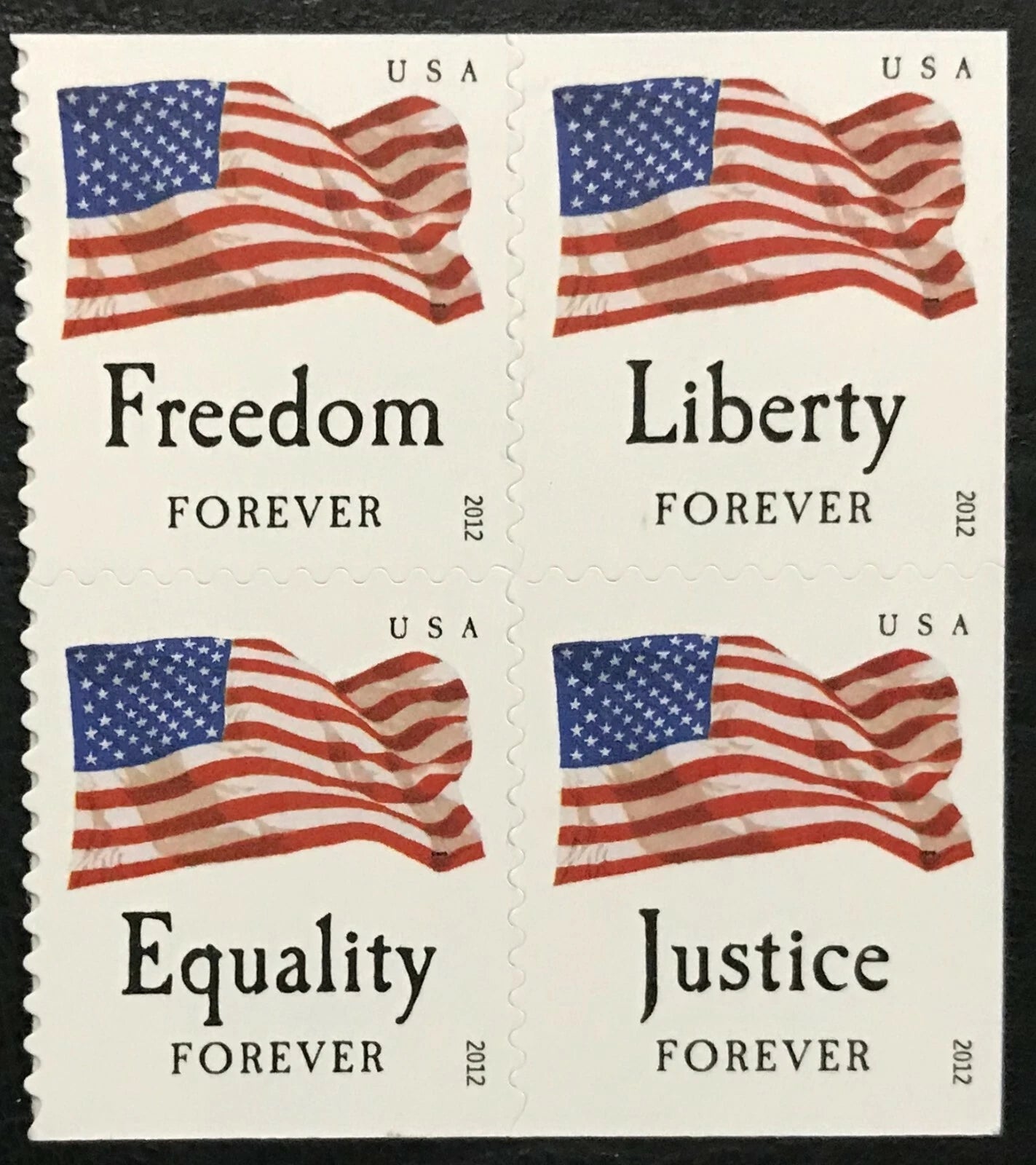 #.2012 forever stamps four flags