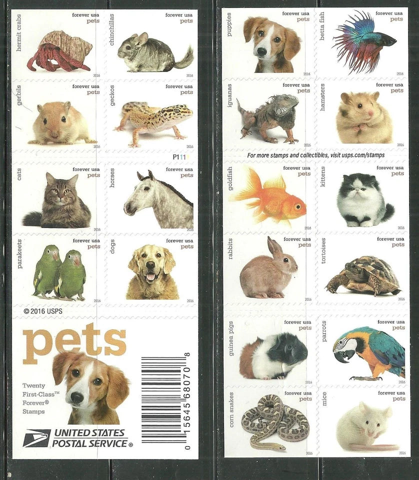 #.2016 US Pets Stamps