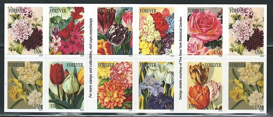#.2016 US Botanical Art Beautiful Flower Bloom Stamps
