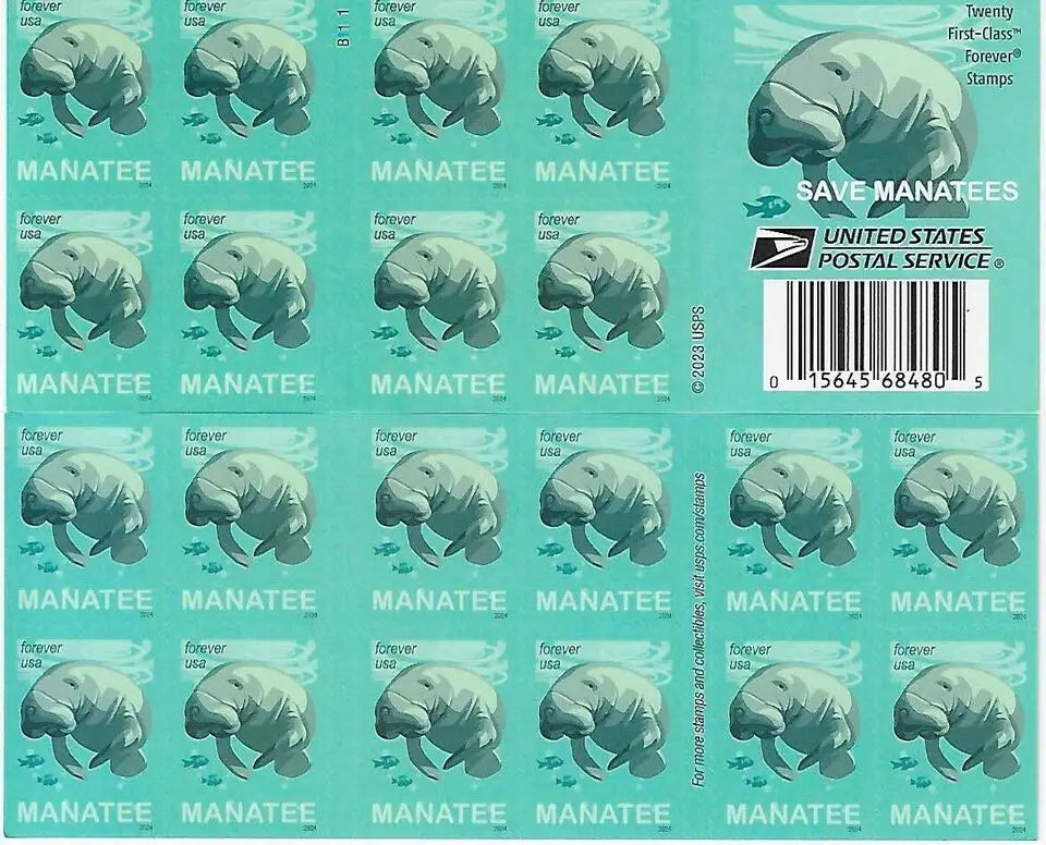 #.2024 US Save Manatees Forever Stamps