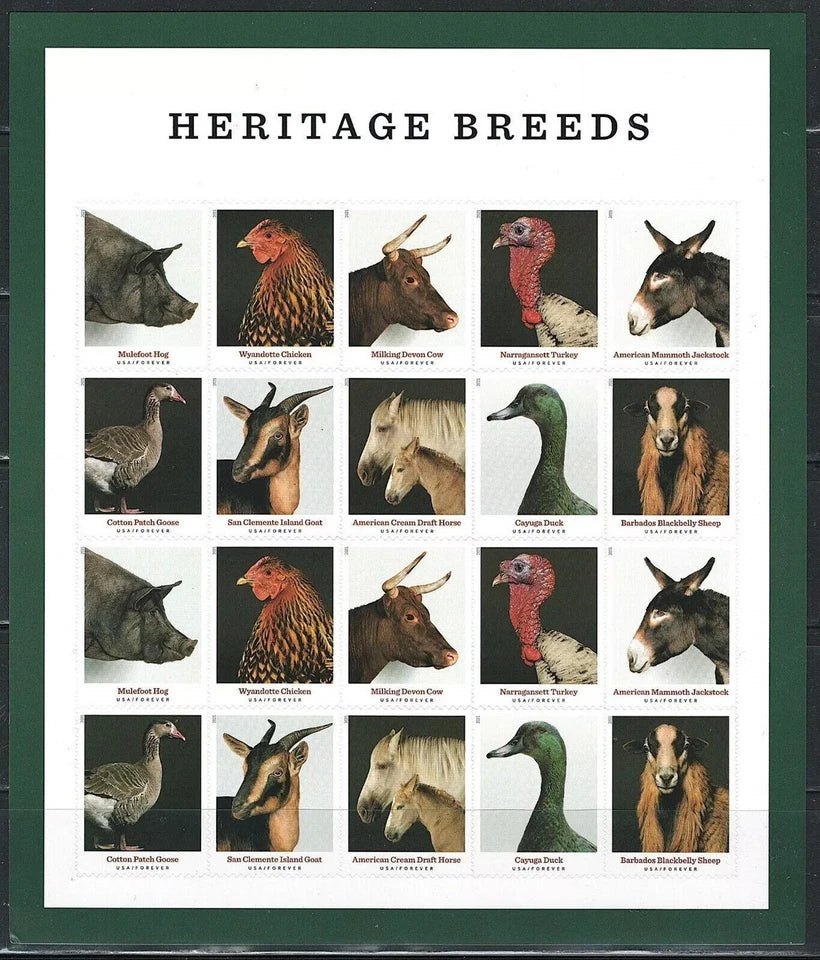 #.2021 US New Heritage Breeds Stamps