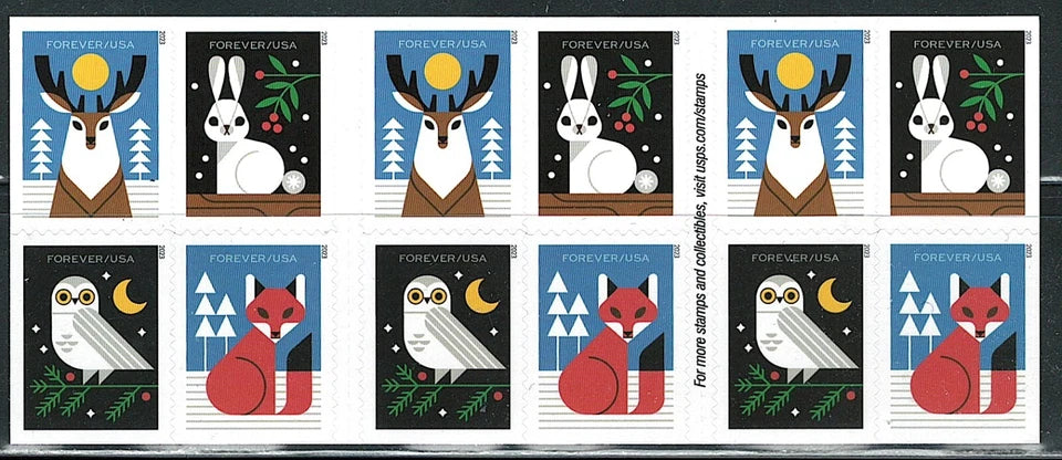 #.2023 Winter Woodland Animals Stamps