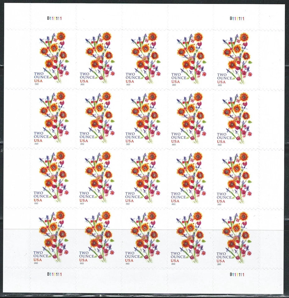 #.2022 US Two Ounce Sunflower Bouquet Stamps
