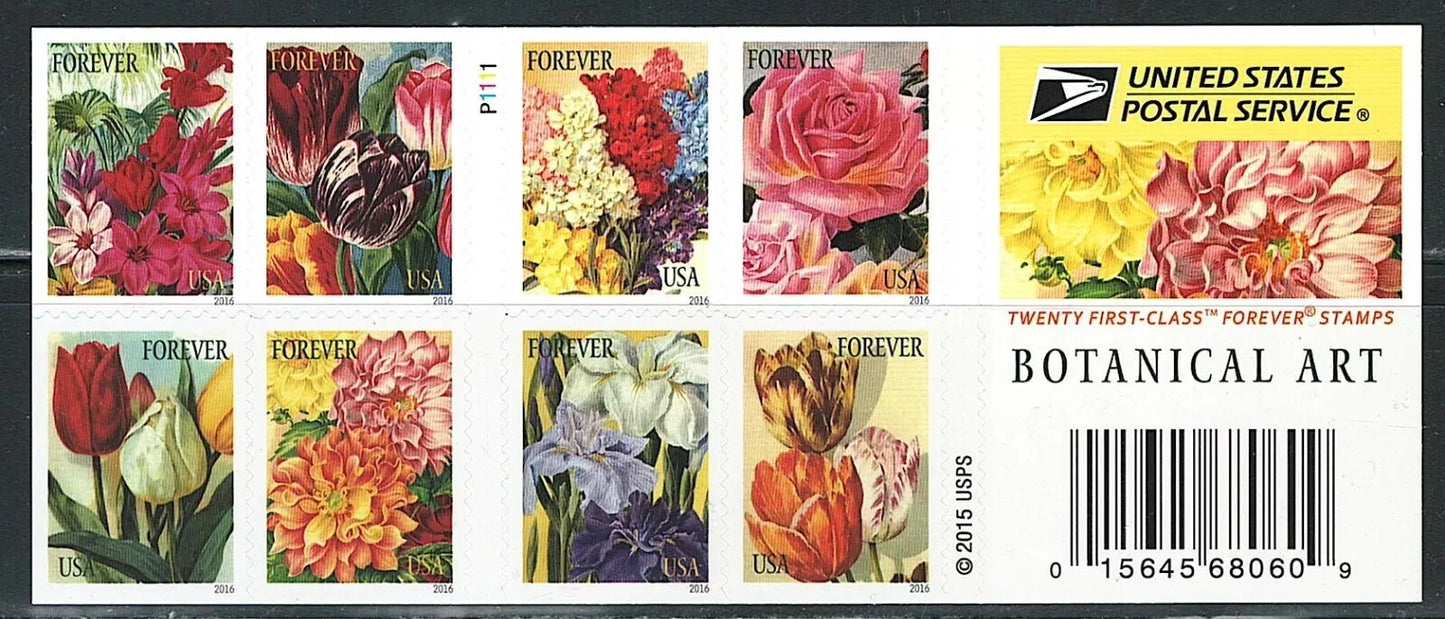 #.2016 US Botanical Art Beautiful Flower Bloom Stamps