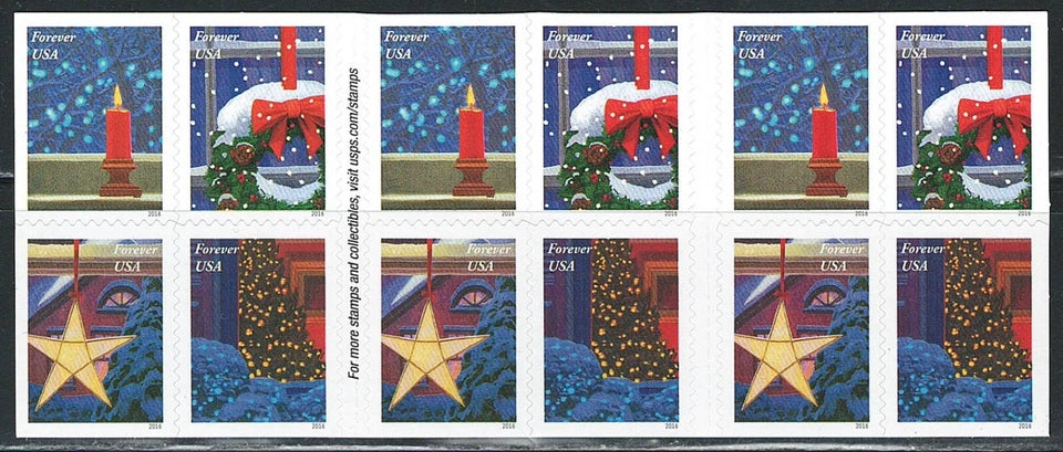#.2016 US Holiday Windows Forever Stamp