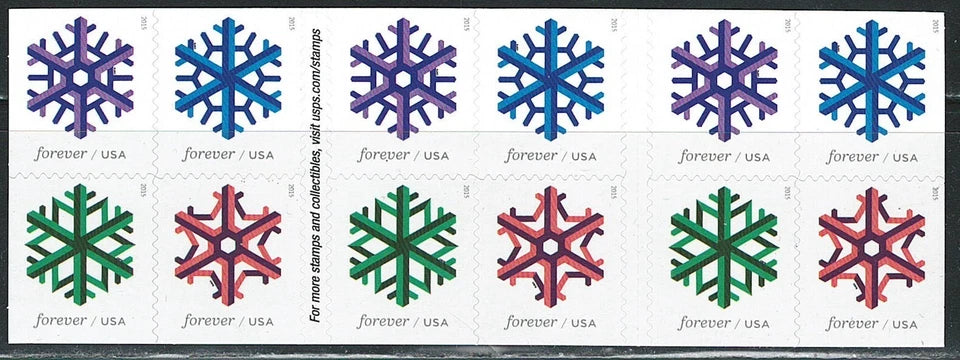 #.2015 US Geometric Snowflakes Forever Stamp