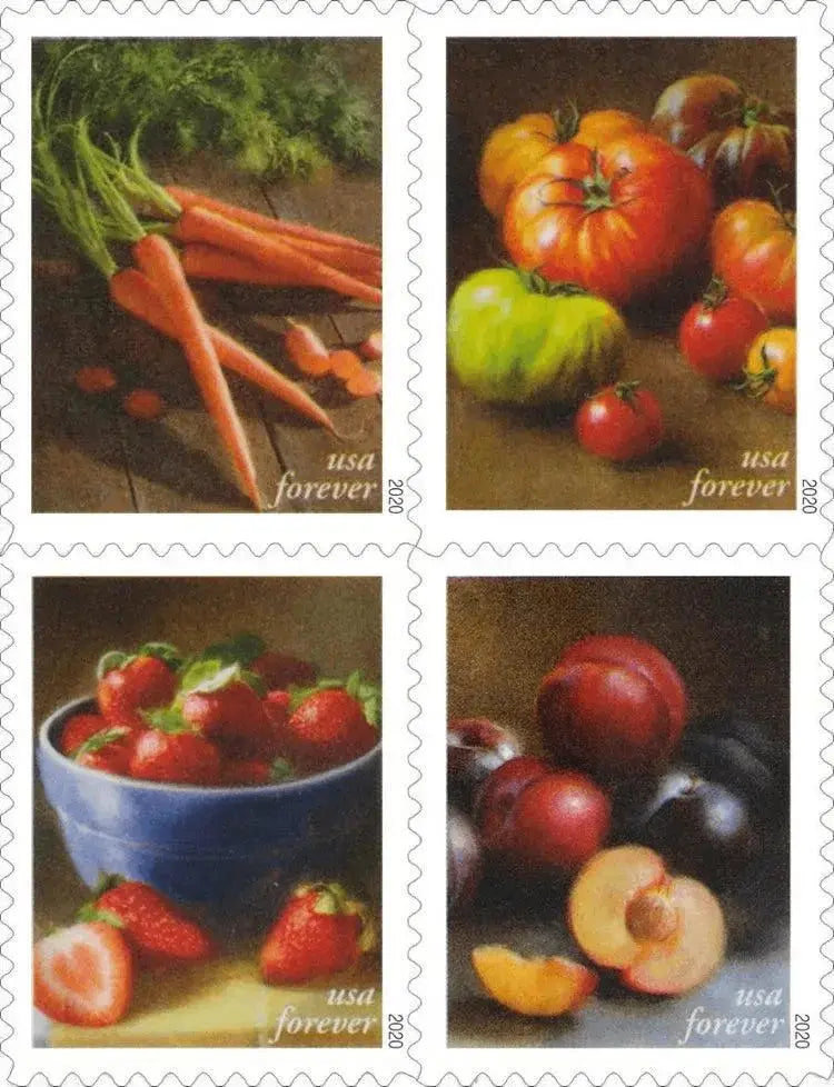 #.2020 US Fruits & Vegetables Forever Stamps