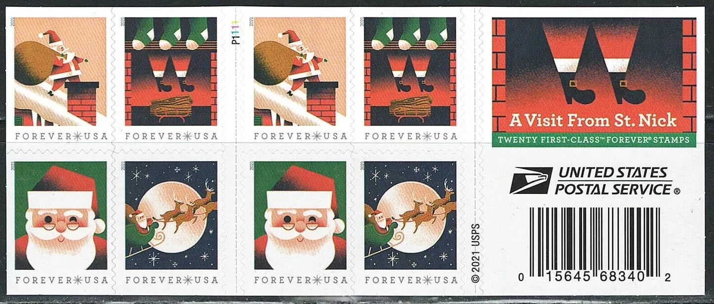 #.2021 US A Visit from St Nick Stamps