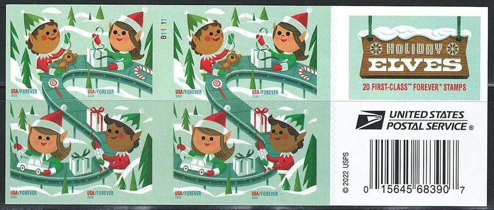 #.2022 US Holiday Elves Stamps