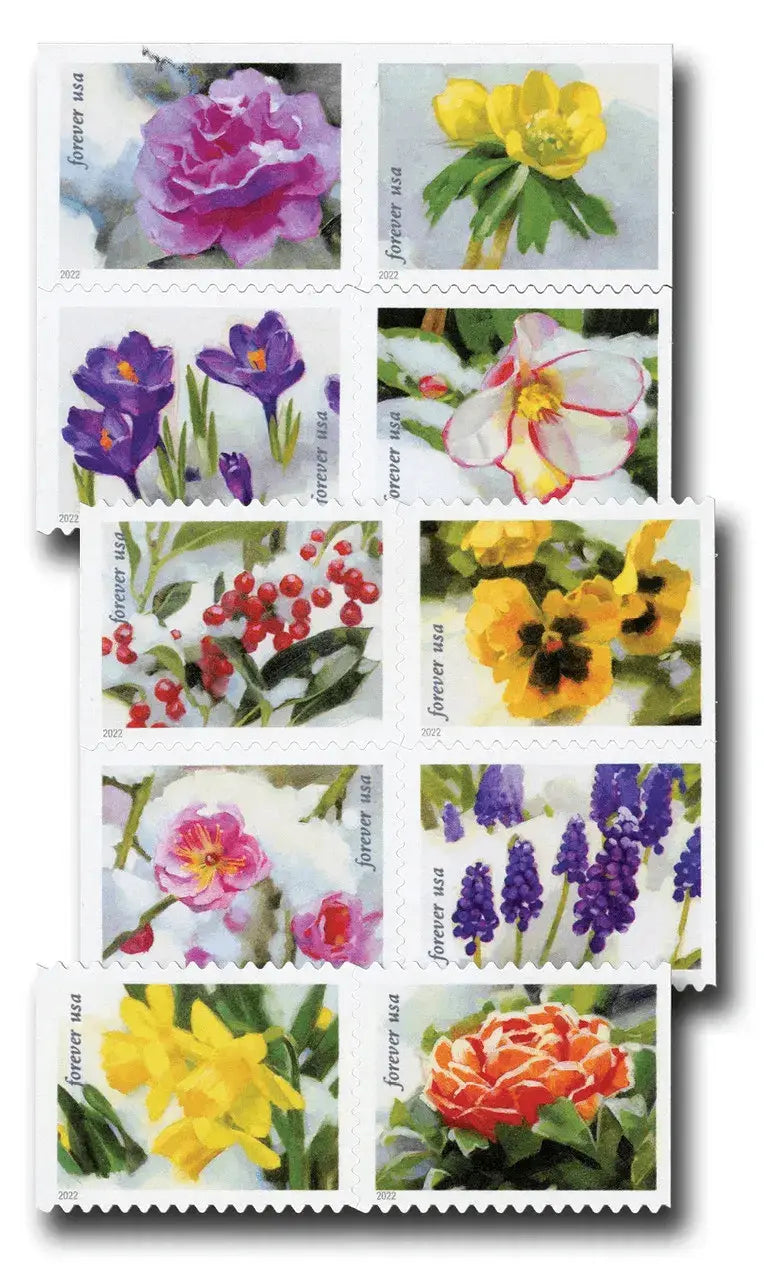 #.2022 US Snowy Garden Beauty Stamps