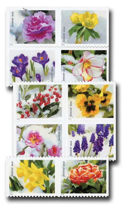 #.2022 US Snowy Garden Beauty Stamps