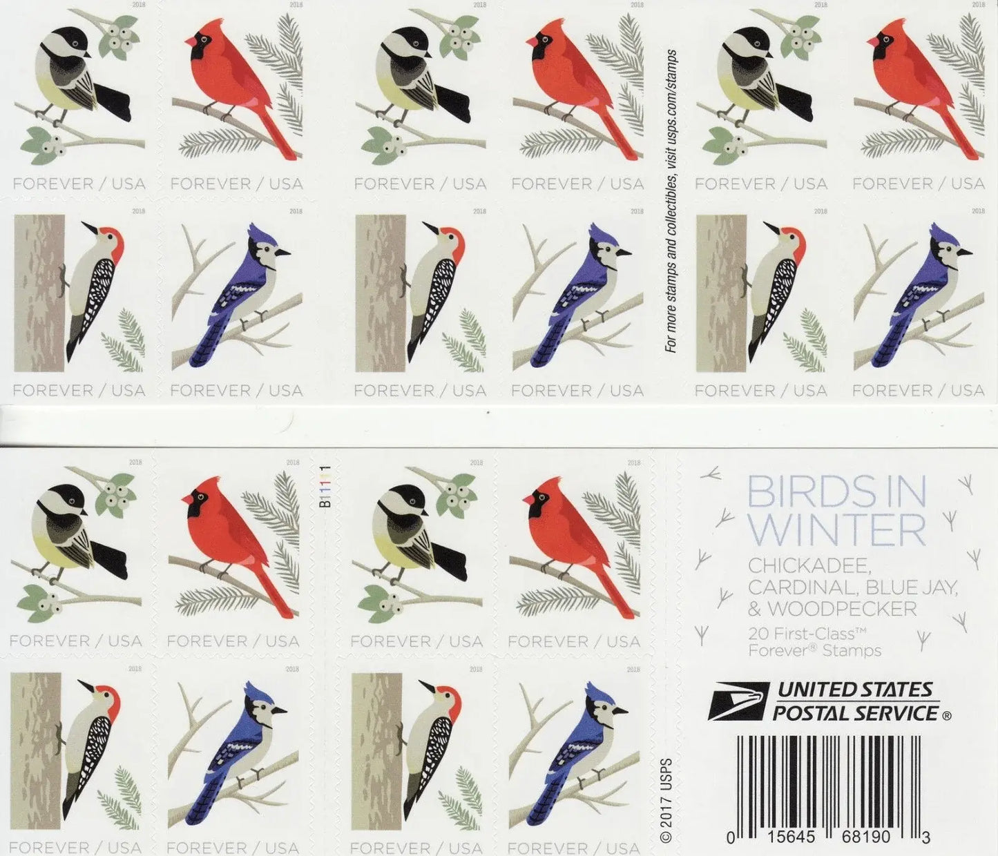 #.2018 US Featuring Birds Stamps