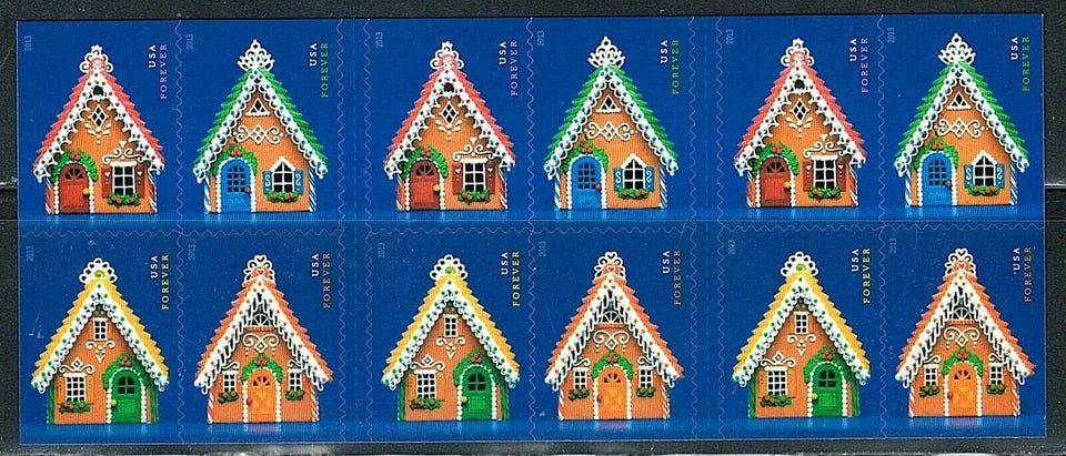 #.2013 US Holiday Gingerbread Houses Stamps