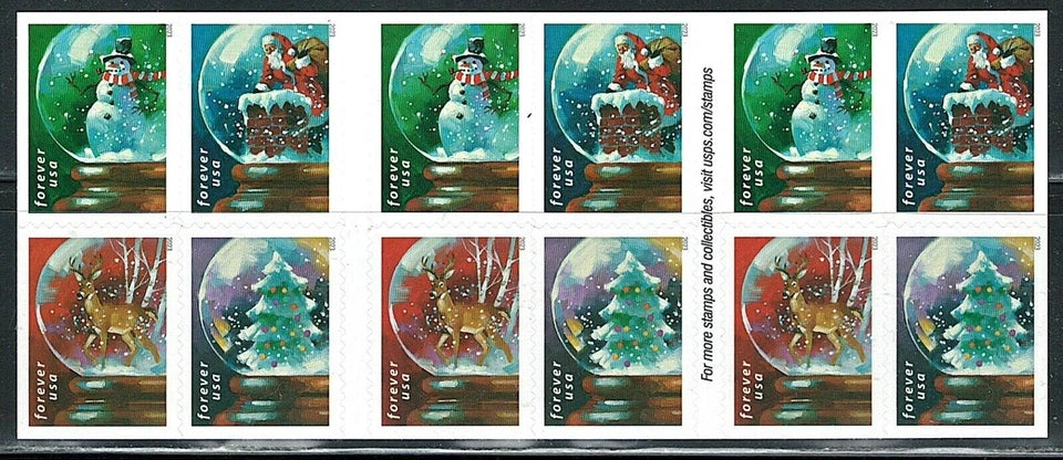 #.2023 US Snow Globes Booklet Stamps