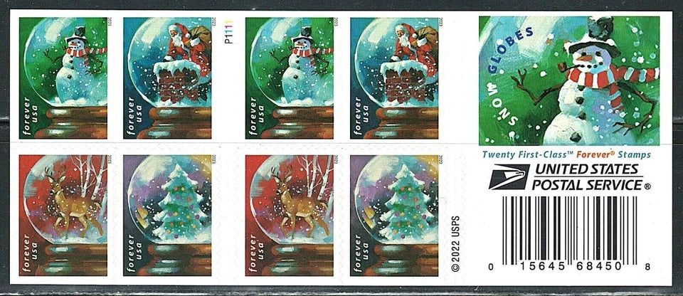 #.2023 US Snow Globes Booklet Stamps