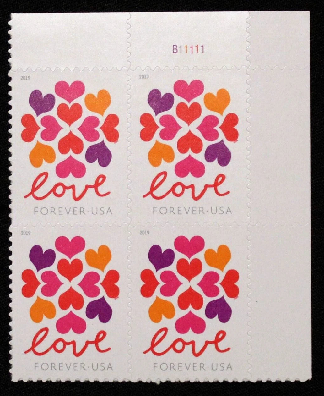 #.2019 US Hearts Blossom Love Forever Stamps