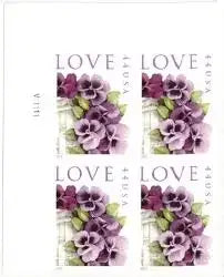 #.2010 LOVE Pansies in a Basket Collectible Stamp