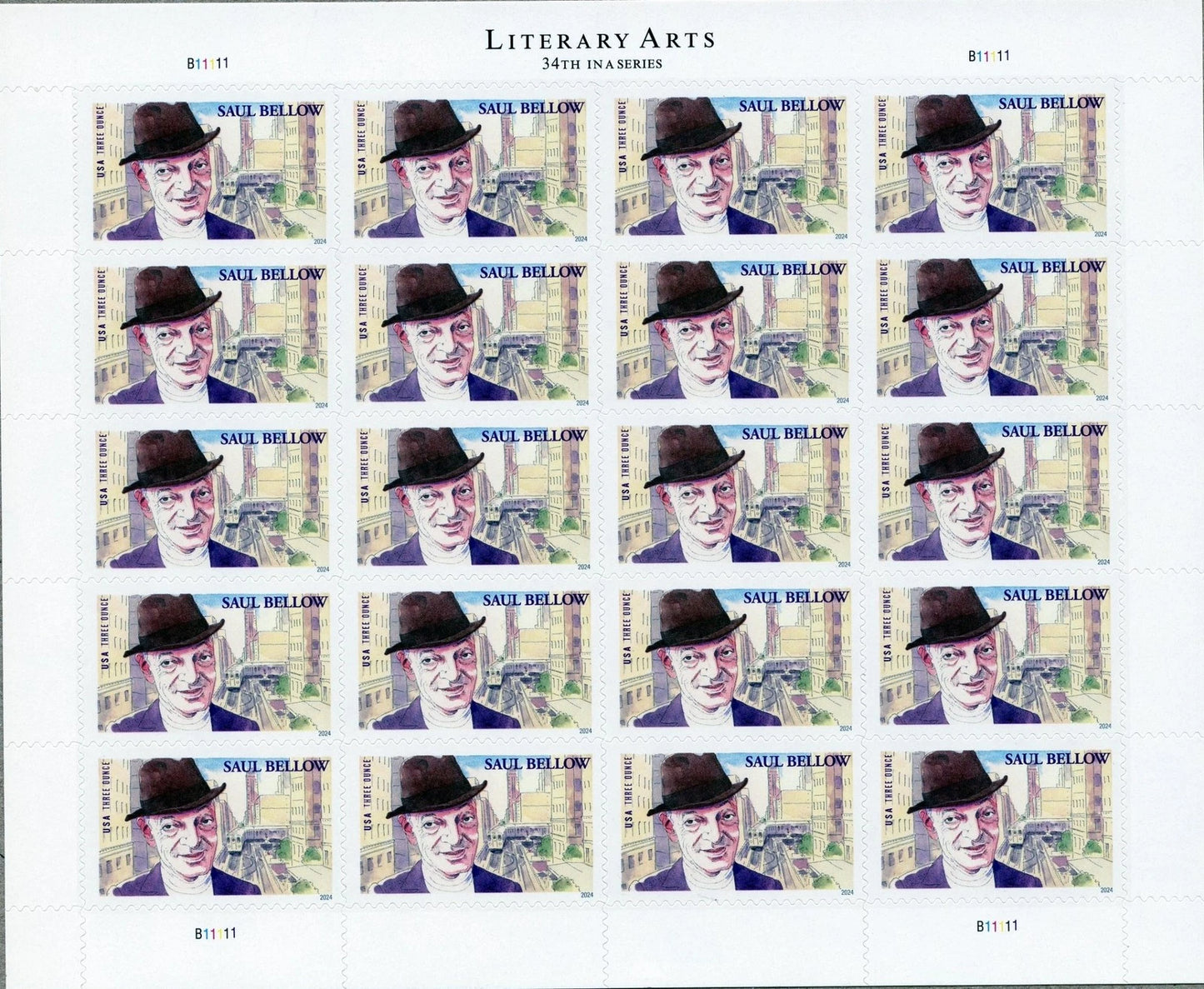 #.2024 US Saul Bellow Forever Stamps