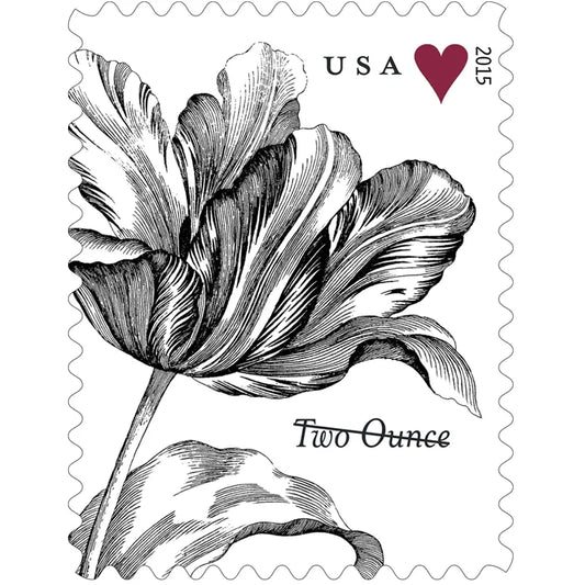 #.2015 Vintage Tulip Pane Postage Wedding Stamps