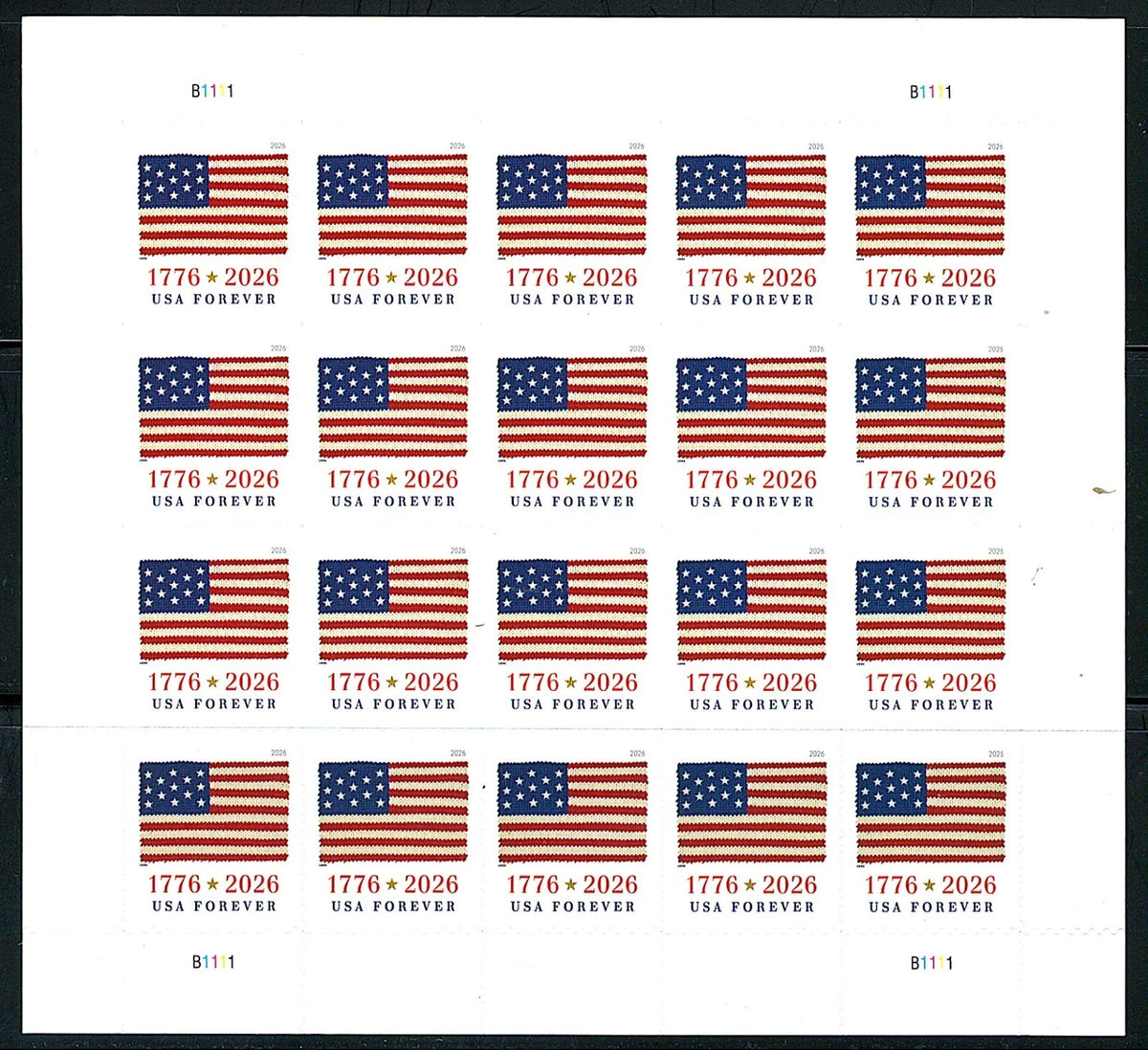 #.2026 Flag Pane of 20 Forever Stamp