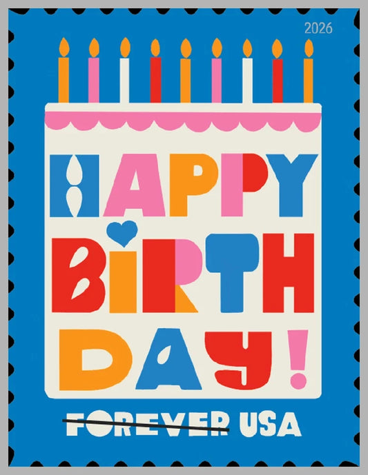 #.2026 US Happy Birthday Stamps