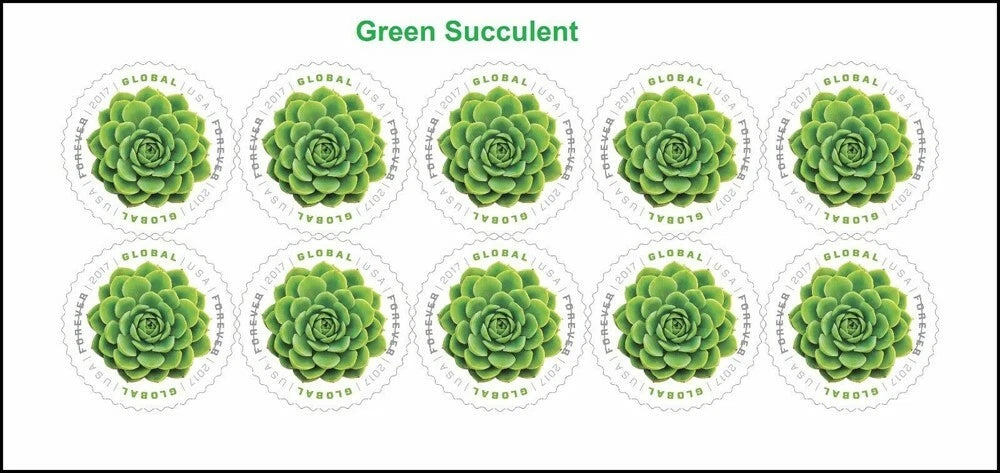 #.2017 US Global Green Succulent International Stamps