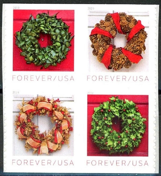#.2019 US Holiday Wreaths Forever Stamp