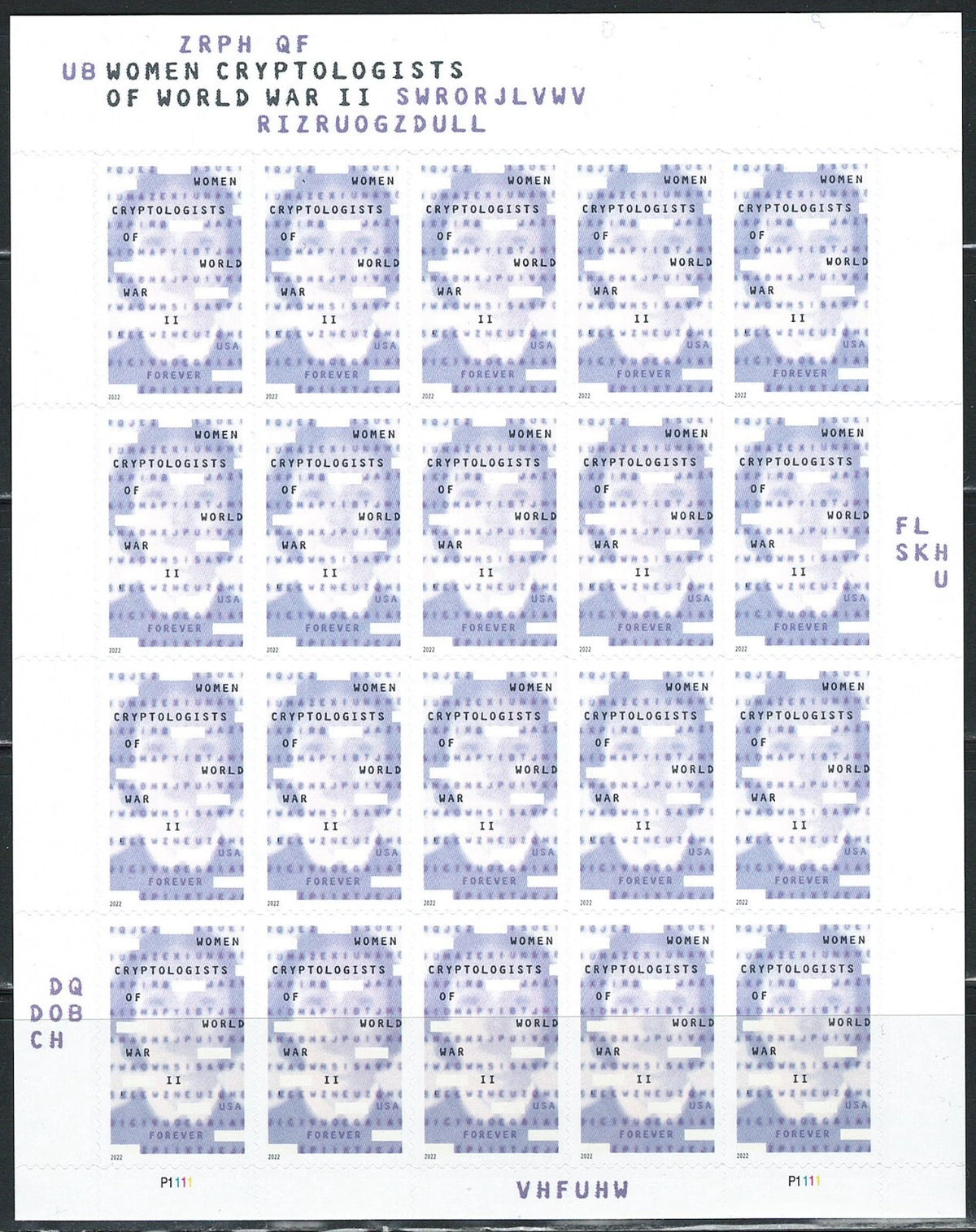 #.2022 IMPERF NDC WOMEN CRYPTOLOGISTS STAMPS